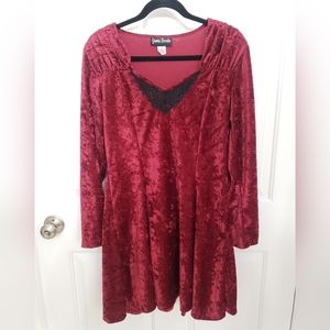 Vintage Red Velvet Goth Dress